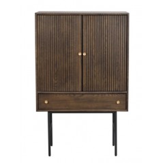 RO Clearbrook cabinet 79 brown oak/black metal